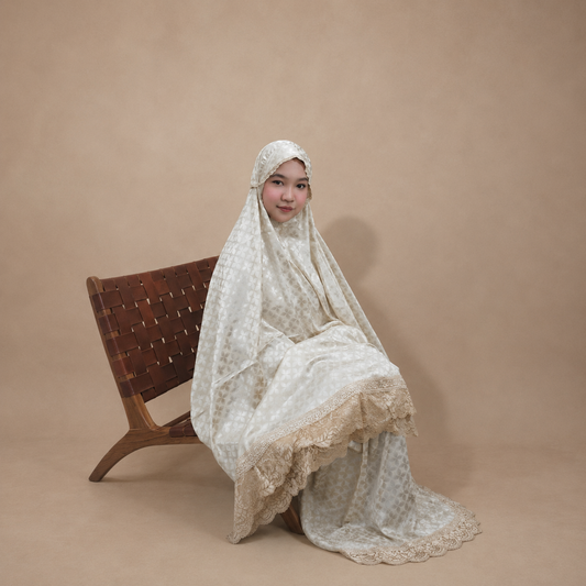 Mukena Noor — Crème Floral
